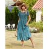 Zeagoo Women Summer Midi A Line Dress Short Sleeve Casual Flowy Tiered Beach Long Sundress with Pockets 2026 Vacation Travel(Xh363)