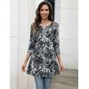 Zeagoo Women Tops 3/4 Sleeve Dressy Casual Plus Size Tunics to Wear with Leggings Swing Flare T-Shirt Loose Blouses(Black White-cx273)