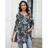 Zeagoo Women Tops 3/4 Sleeve Dressy Casual Plus Size Tunics to Wear with Leggings Swing Flare T-Shirt Loose Blouses(Black White-cx273)