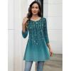 Zeagoo Women Tops 3/4 Sleeve Dressy Casual Plus Size Tunics to Wear with Leggings Swing Flare T-Shirt Loose Blouses(Blue Leaves-xh363)