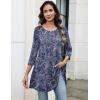 Zeagoo Women Tops 3/4 Sleeve Dressy Casual Plus Size Tunics to Wear with Leggings Swing Flare T-Shirt Loose Blouses(Bohemia-mz473)