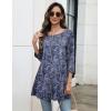 Zeagoo Women Tops 3/4 Sleeve Dressy Casual Plus Size Tunics to Wear with Leggings Swing Flare T-Shirt Loose Blouses(Bohemia-mz473)