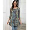 Zeagoo Women Tops 3/4 Sleeve Dressy Casual Plus Size Tunics to Wear with Leggings Swing Flare T-Shirt Loose Blouses(Bohemia-mz779)