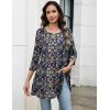 Zeagoo Women Tops 3/4 Sleeve Dressy Casual Plus Size Tunics to Wear with Leggings Swing Flare T-Shirt Loose Blouses(Bohemia-mz869)