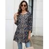 Zeagoo Women Tops 3/4 Sleeve Dressy Casual Plus Size Tunics to Wear with Leggings Swing Flare T-Shirt Loose Blouses(Bohemia-mz869)