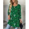 Zeagoo Women Tops 3/4 Sleeve Dressy Casual Plus Size Tunics to Wear with Leggings Swing Flare T-Shirt Loose Blouses(Green Christmas-sd477)
