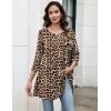 Zeagoo Women Tops 3/4 Sleeve Dressy Casual Plus Size Tunics to Wear with Leggings Swing Flare T-Shirt Loose Blouses(Leopard Print-pa222)
