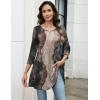 Zeagoo Women Tops 3/4 Sleeve Dressy Casual Plus Size Tunics to Wear with Leggings Swing Flare T-Shirt Loose Blouses(Multicolor-cx278)