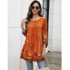 Zeagoo Women Tops 3/4 Sleeve Dressy Casual Plus Size Tunics to Wear with Leggings Swing Flare T-Shirt Loose Blouses(Orange Flower-mz867)