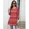 Zeagoo Women Tops 3/4 Sleeve Dressy Casual Plus Size Tunics to Wear with Leggings Swing Flare T-Shirt Loose Blouses(Red Christmas-sd142)