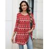 Zeagoo Women Tops 3/4 Sleeve Dressy Casual Plus Size Tunics to Wear with Leggings Swing Flare T-Shirt Loose Blouses(Red Christmas-sd142)