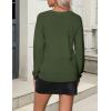 Zeagoo Womens 2026 Fall Sweaters Casual Long Sleeve Ribbed Knit Pullover V Neck Lightweight Crochet Pullover Sweater Top(Army Green)