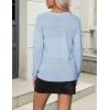 Zeagoo Womens 2026 Fall Sweaters Casual Long Sleeve Ribbed Knit Pullover V Neck Lightweight Crochet Pullover Sweater Top(Blue)