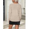 Zeagoo Womens 2026 Fall Sweaters Casual Long Sleeve Ribbed Knit Pullover V Neck Lightweight Crochet Pullover Sweater Top(Brown)