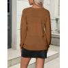 Zeagoo Womens 2026 Fall Sweaters Casual Long Sleeve Ribbed Knit Pullover V Neck Lightweight Crochet Pullover Sweater Top(Coffee)