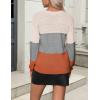 Zeagoo Womens 2026 Fall Sweaters Casual Long Sleeve Ribbed Knit Pullover V Neck Lightweight Crochet Pullover Sweater Top(Colorblock 278)