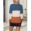 Zeagoo Womens 2026 Fall Sweaters Casual Long Sleeve Ribbed Knit Pullover V Neck Lightweight Crochet Pullover Sweater Top(Colorblock 458)