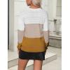 Zeagoo Womens 2026 Fall Sweaters Casual Long Sleeve Ribbed Knit Pullover V Neck Lightweight Crochet Pullover Sweater Top(Colorblock 561)
