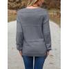 Zeagoo Womens 2026 Fall Sweaters Casual Long Sleeve Ribbed Knit Pullover V Neck Lightweight Crochet Pullover Sweater Top(Deep Gray)