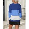 Zeagoo Womens 2026 Fall Sweaters Casual Long Sleeve Ribbed Knit Pullover V Neck Lightweight Crochet Pullover Sweater Top(Dusty Blue)
