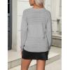 Zeagoo Womens 2026 Fall Sweaters Casual Long Sleeve Ribbed Knit Pullover V Neck Lightweight Crochet Pullover Sweater Top(Gray)