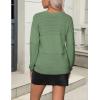 Zeagoo Womens 2026 Fall Sweaters Casual Long Sleeve Ribbed Knit Pullover V Neck Lightweight Crochet Pullover Sweater Top(Lake Blue)