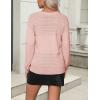 Zeagoo Womens 2026 Fall Sweaters Casual Long Sleeve Ribbed Knit Pullover V Neck Lightweight Crochet Pullover Sweater Top(Light Pink)