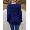 Zeagoo Womens 2026 Fall Sweaters Casual Long Sleeve Ribbed Knit Pullover V Neck Lightweight Crochet Pullover Sweater Top(Navy Blue)