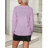 Zeagoo Womens 2026 Fall Sweaters Casual Long Sleeve Ribbed Knit Pullover V Neck Lightweight Crochet Pullover Sweater Top(Purple)