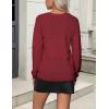 Zeagoo Womens 2026 Fall Sweaters Casual Long Sleeve Ribbed Knit Pullover V Neck Lightweight Crochet Pullover Sweater Top(Wine Red)