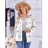 Zeagoo Womens Button Down Shirt Long Sleeve Blouse Business Work Tops Dressy Casual Floral Printed Outfits with Pocket(Bf112)