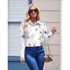 Zeagoo Womens Button Down Shirt Long Sleeve Blouse Business Work Tops Dressy Casual Floral Printed Outfits with Pocket(Bf112)