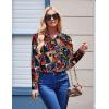 Zeagoo Womens Button Down Shirt Long Sleeve Blouse Business Work Tops Dressy Casual Floral Printed Outfits with Pocket(Cx255)