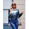 Zeagoo Womens Button Down Shirt Long Sleeve Blouse Business Work Tops Dressy Casual Floral Printed Outfits with Pocket(Cx297)
