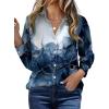 Zeagoo Womens Button Down Shirt Long Sleeve Blouse Business Work Tops Dressy Casual Floral Printed Outfits with Pocket(Cx297)