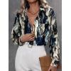 Zeagoo Womens Button Down Shirt Long Sleeve Blouse Business Work Tops Dressy Casual Floral Printed Outfits with Pocket(C-zr220)
