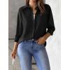 Zeagoo Womens Button Down Shirt Long Sleeve Blouse Business Work Tops Dressy Casual Floral Printed Outfits with Pocket(D-black)