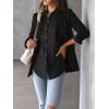 Zeagoo Womens Button Down Shirt Long Sleeve Blouse Business Work Tops Dressy Casual Floral Printed Outfits with Pocket(D-black)