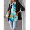 Zeagoo Womens Button Down Shirt Long Sleeve Blouse Business Work Tops Dressy Casual Floral Printed Outfits with Pocket(D-cx274)