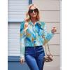 Zeagoo Womens Button Down Shirt Long Sleeve Blouse Business Work Tops Dressy Casual Floral Printed Outfits with Pocket(D-cx274)