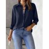 Zeagoo Womens Button Down Shirt Long Sleeve Blouse Business Work Tops Dressy Casual Floral Printed Outfits with Pocket(E-blue)