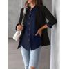 Zeagoo Womens Button Down Shirt Long Sleeve Blouse Business Work Tops Dressy Casual Floral Printed Outfits with Pocket(E-blue)
