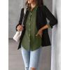 Zeagoo Womens Button Down Shirt Long Sleeve Blouse Business Work Tops Dressy Casual Floral Printed Outfits with Pocket(Green)