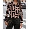 Zeagoo Womens Button Down Shirt Long Sleeve Blouse Business Work Tops Dressy Casual Floral Printed Outfits with Pocket(Jh308)