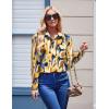 Zeagoo Womens Button Down Shirt Long Sleeve Blouse Business Work Tops Dressy Casual Floral Printed Outfits with Pocket(Jh579)