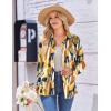 Zeagoo Womens Button Down Shirt Long Sleeve Blouse Business Work Tops Dressy Casual Floral Printed Outfits with Pocket(Jh579)