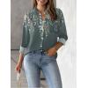 Zeagoo Womens Button Down Shirt Long Sleeve Blouse Business Work Tops Dressy Casual Floral Printed Outfits with Pocket(L-wf71)
