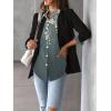 Zeagoo Womens Button Down Shirt Long Sleeve Blouse Business Work Tops Dressy Casual Floral Printed Outfits with Pocket(L-wf71)
