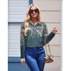 Zeagoo Womens Button Down Shirt Long Sleeve Blouse Business Work Tops Dressy Casual Floral Printed Outfits with Pocket(L-wf71)