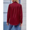 Zeagoo Womens Button Down Shirt Long Sleeve Blouse Business Work Tops Dressy Casual Floral Printed Outfits with Pocket(L-wine Red)